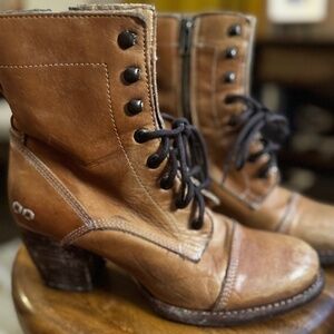 Bed Stu Judgement Lace Up Boots Booties in Tan Rustic Women’s Size 8